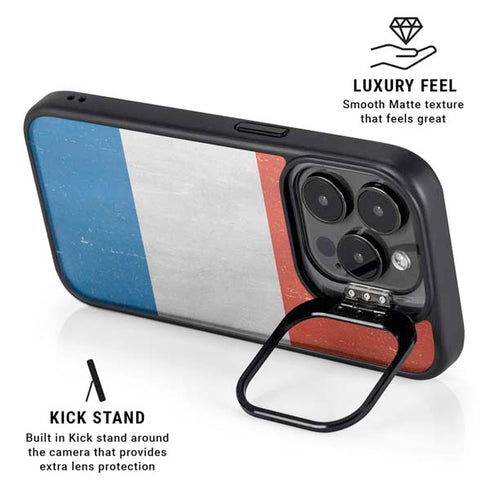 Netherlands Flag Distressed iPhone 16 Pro Kickstand Case